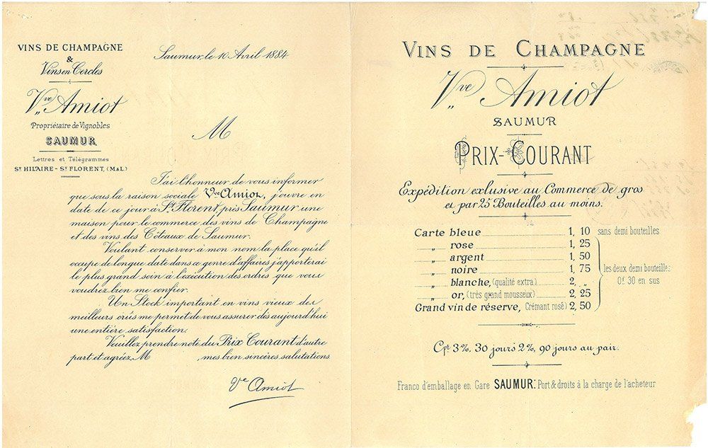 1884 - Création de la Maison de fines bulles Veuve Amiot